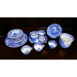 A quantity of Spode 'Italian' pattern blue and white wares to include, dinner plates, side plates,