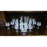 A suite of Tyrone, Ulster crystal in the Sleive Donard pattern comprising large and small wine