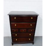 A Stag chest of drawers, fitted four long and three short drawers 112 x 82cm