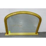 A contemporary gilt framed overmantle mirror, 74 x 98cm