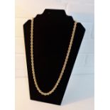 A 9 carat gold fancy link rope twist necklace, the clasp with full set of hallmarks, approx 40 grams