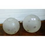 Two opaque glass globular light shades, largest 20cm high (2)