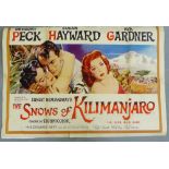 'The Snows of Killimanjaro (1952)', British Quad Film Poster, Ernest Hemmingway Film, starring