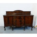 A mahogany ledgeback sideboard, 130 x 185cm