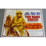 A vintage poster 'The Rare Breed (1963)' British Quad Film Poster, Western starring James Stewart,