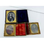 A collection of three leather cased daguerreotype / ambrotypes (3)