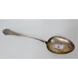 A Danish Atla silver plated serving spoon with stylised terminal, 39cm long