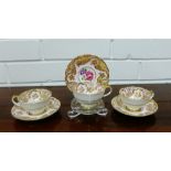 A Paragon fine bone china rose patterned demitasse set with pale pink ground and gilt highlights,