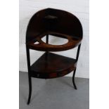 19th century mahogany washstand of traditional design, with a single drawer to the undertier and