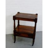 A mahogany two tier whatnot / side table, with a drawer to the undertier, 77 x 56cm