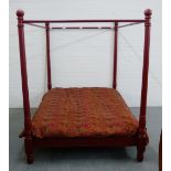 A contemporary four poster bed and mattress, 170 x 120 x 210cm