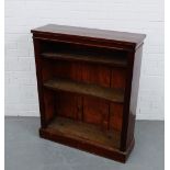 A mahogany bookcase with adjustable shelves and plinth base, 84 x 88cm