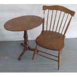 A mahogany occasional table together with a side chair (2)