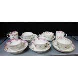 A group of 18th and 19th century English tea bowls and saucers to include Newhall etc., and a fluted
