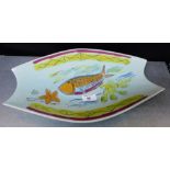 A vintage Buchan pottery Riviera fish patterned serving platter, 41 x 25cm