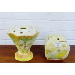A Kensington Price 'Classic' patterned flower vase and cover together with another 'Elite'