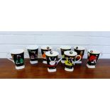 Clarice Cliffs 'Age of Jazz' eight limited edition coffee cup sets and bone china (boxed),
