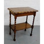 An oak two tier side table, 68 x 59cm