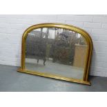 A giltwood overmantle wall mirror, 99 x 74cm