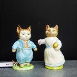 Two Beatrice Potter figures to include Tom Kitten and Tabitha Twitchett, (2)