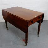 A mahogany Pembroke table, on turned supports, 72 x 62cm