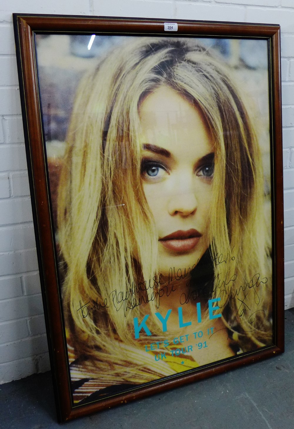 Kylie Minogue (b.1968), framed 'Lets Get to It', UK Tour, 1991, Promotional Poster, signed in ink '