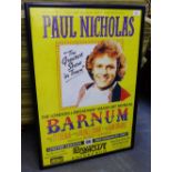 Paul Nicholas, The London and Broadway smash hit musical, 'Barnum', coloured promotional poster