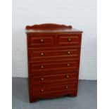 A contemporary chest with two short and four long drawers, 120 x 85cm