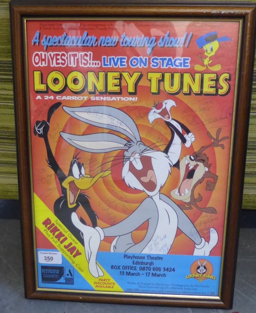 Loony Tunes, A Twenty Four Carrot Sensation, Playhouse Theatre Edinburgh, coloured Promotional