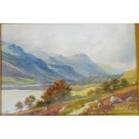 George Trevor 'Glen and Loch Scene' Watercolour, signed bottom left, in a glazed frame, 53 x 46cm