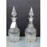 A pair of 19th century cut glass decanters and stoppers, (2)