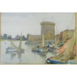 Alex Macpherson 'La Rochelle' Watercolour, signed bottom left, in a glazed frame, 38 x 28cm