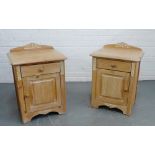 A pair of contemporary bedside cabinets, 71 x 51cm, (2)