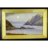 Edward Hodgson 'Coastal Scene' Watercolour, signed bottom left, in a glazed ebonised frame, 20 x