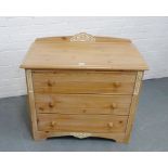 A contemporary three drawer chest, 78 x 86cm