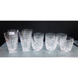 Waterford crystal drinking glasses to include a set of six Donegal patterned tumblers and four Boyne