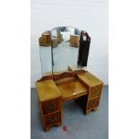 An Art Deco mirror back dressing table, 153 x 105cm