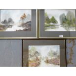 Anthony Waller A companion pair of landscape watercolours, signed and in glazed gilt wood frames,