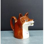 A Quail pottery fox head jug, 13.5cm high