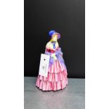 Royal Doulton figure 'A Victorian Lady' HN728 with printed back stamps and script, potted by Doulton