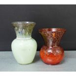 A small Scottish Moncrieff red glass vase, with aventurine inclusions, together with another,