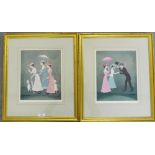 Helen Bradley Pair of gilt framed coloured prints to include 'Oh, Just Look said Mother' and 'How do