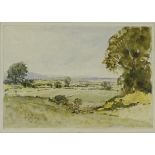 J. Kent Richardson RSW 'Landscape, East Lothian' Watercolour, signed bottom right, in a glazed