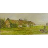 David West 'Countryside Dwellings, Lossiemouth' Watercolour, signed bottom left and dated 1888, in a