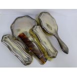 Early 20th century Walker & Hall silver backed dressing table brush set comprising mirror,