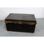 A trunk with brass stud work decoration, 40 x 77cm