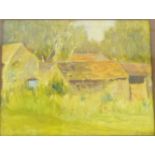 M. Anderson 'Country Dwelling and Landscape' Oil-on-Canvas, signed bottom right, in a glazed