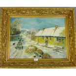 W.M. Taylor 'Robert Burns Cottage, Alloway' Oil-on-Board, signed bottom right, in an ornate