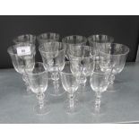 A quantity of knop stemmed drinking glasses (a lot0