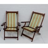 A pair of deck chairs, 90 x 68cm, (2)